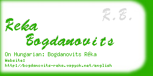 reka bogdanovits business card